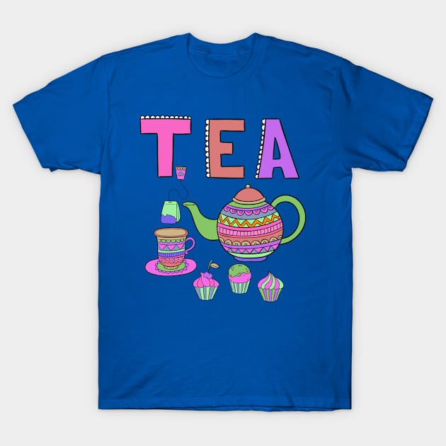 Bohemian Tea Set Pink T-Shirt by letnothingstopyou